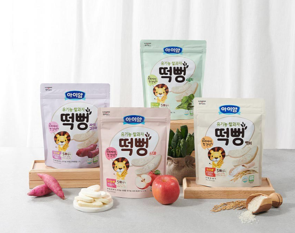 [Ildong Foodis] Organic Baby Rice Crackers 30g   아이얌  떡뻥 자색고구마 백미 시금치