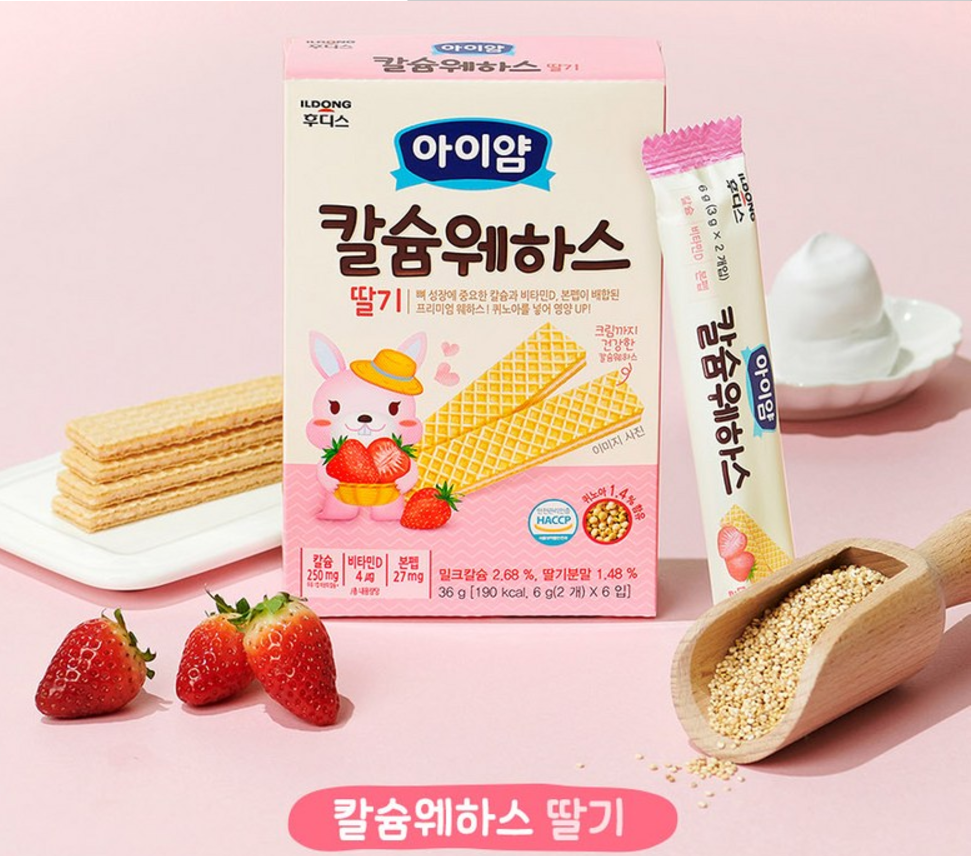 [Ildong Foodis] Baby Calcium Wafer 36g 일동 후디스 아이밀 웨하스 4종세트