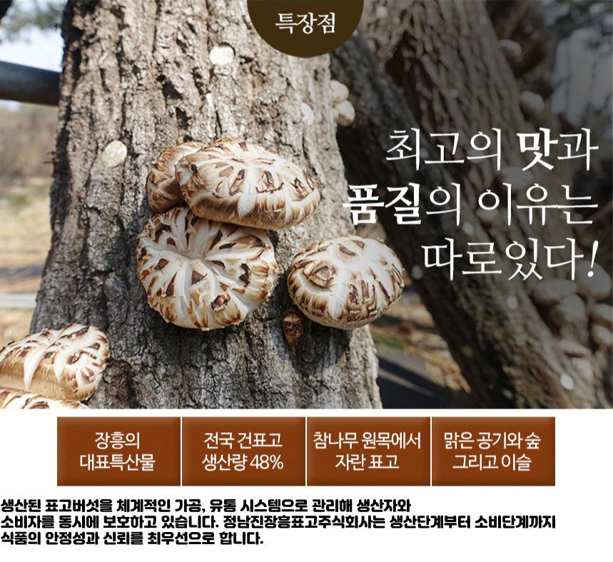 [Jeongnamjin] Jangheung Dried Oak Mushroom (Shiitake) 80g   장흥 마른 표고버섯