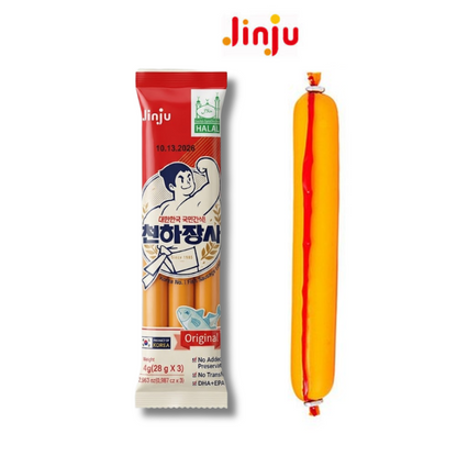 [Jinju] Fish Sausage 84g – Original Halal  진주햄 천하장사 오리지널
