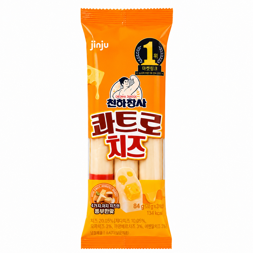 [Jinju] Quattro Cheese Sausage 84g 진주햄 천하장사 콰트로 치즈