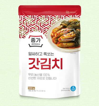 [Jongga] Gat Kimchi Mustard Leave (Dolsangat) 500g   [종가] 돌갓김치 500g