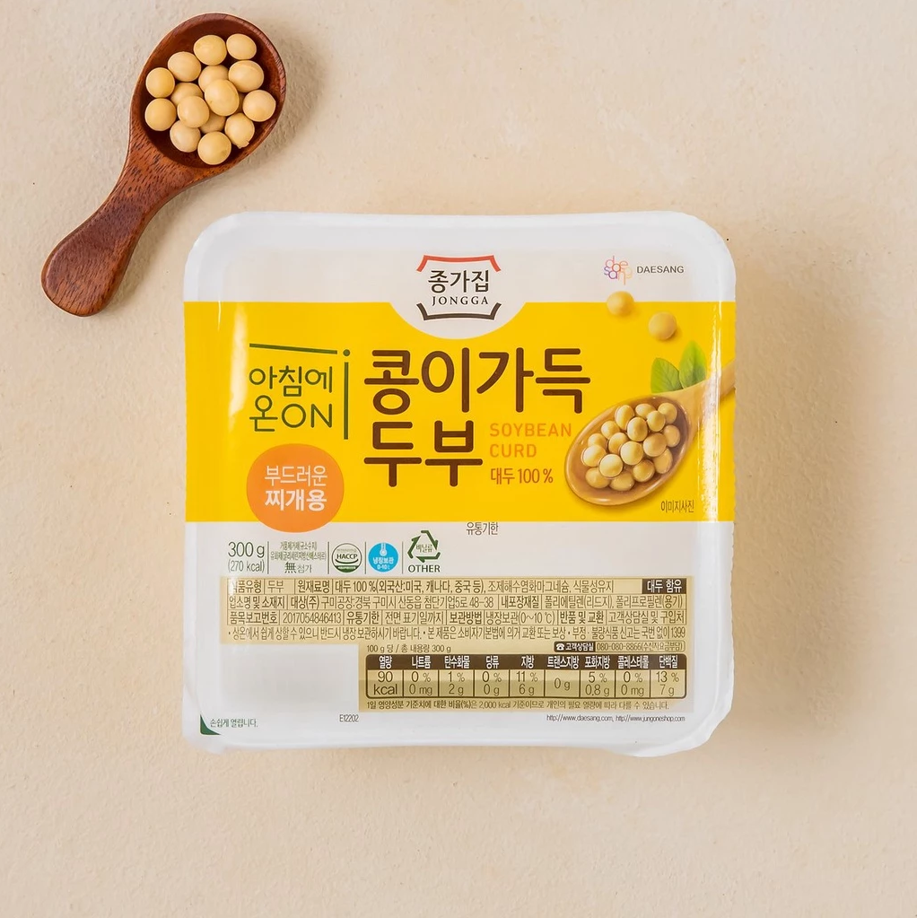 [Jongga] Soy-Rich Tofu Assortment (3 Types) 종가집 콩이 가득 두부 (부침용 / 찌개용 / 순두부)
