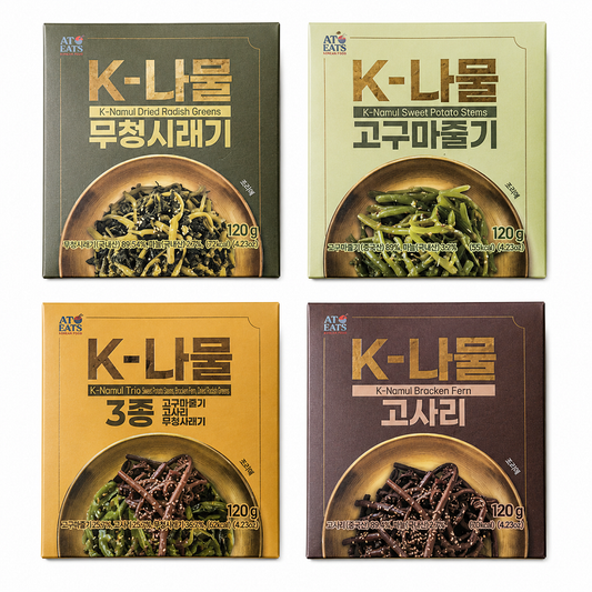 [K-Namul] Korean Namul Side Dish 120g (4 Types)  K-나물 고사리 고구마줄기 무청시래기