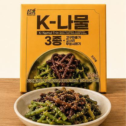 [K-Namul] Korean Namul Side Dish 120g (4 Types)  K-나물 고사리 고구마줄기 무청시래기