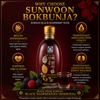 [KSD] Sunwoon Bokbunja Raspberry Wine 375ml (선운 복분자)