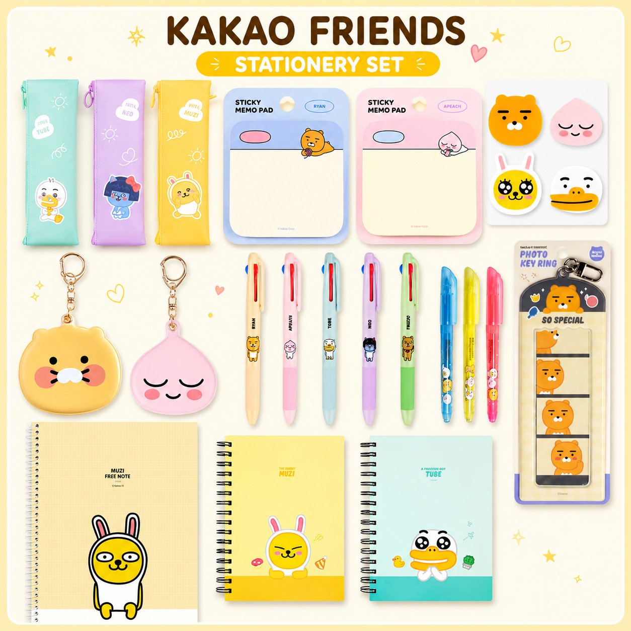 [Kakao Friends] Assorted Stationery Collection 카카오프렌즈 문구 컬렉션