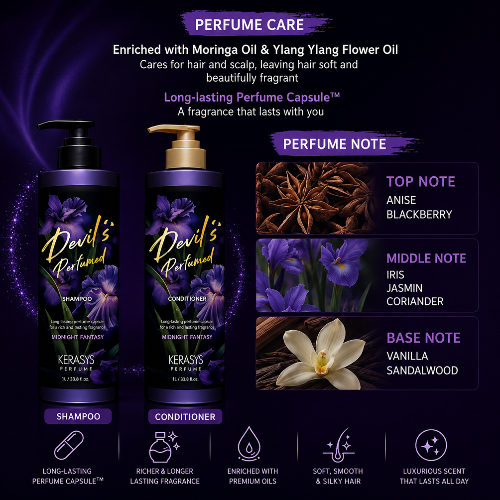 [Kerasys] Devil's Perfumed Shampoo & Conditioner 1L