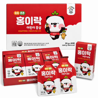 [Kidsrak] Children's Red Ginseng Pouch 20g x 30 Sticks (600g) 쑥쑥 튼튼 홍이락 어린이 홍삼