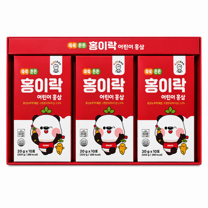 [Kidsrak] Children's Red Ginseng Pouch 20g x 30 Sticks (600g) 쑥쑥 튼튼 홍이락 어린이 홍삼