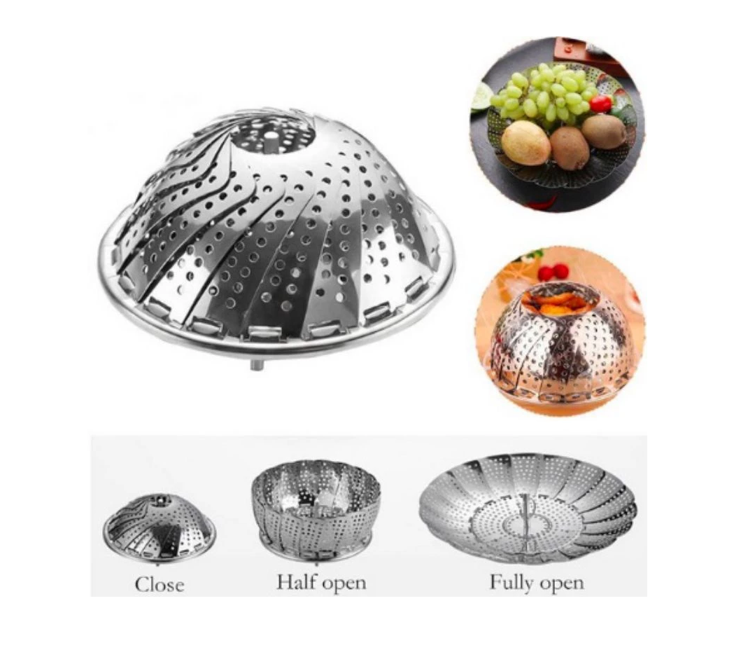 Kitchen Stainless Steel Foldable Steamer Basket (2 sizes) 스텐찜기 대
