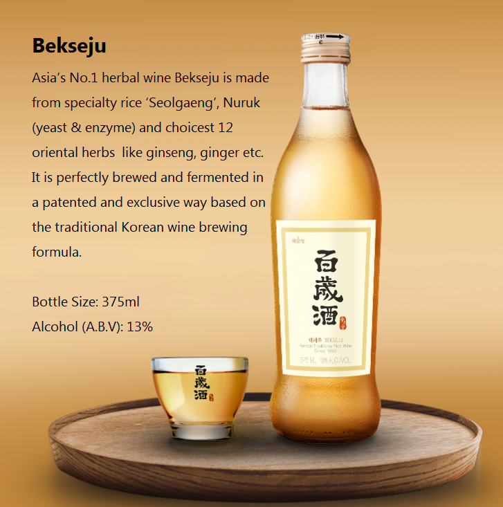 [Kooksoondang] Herbal Soju Baekseju 375ml (13% Alc)  국순당 백세주