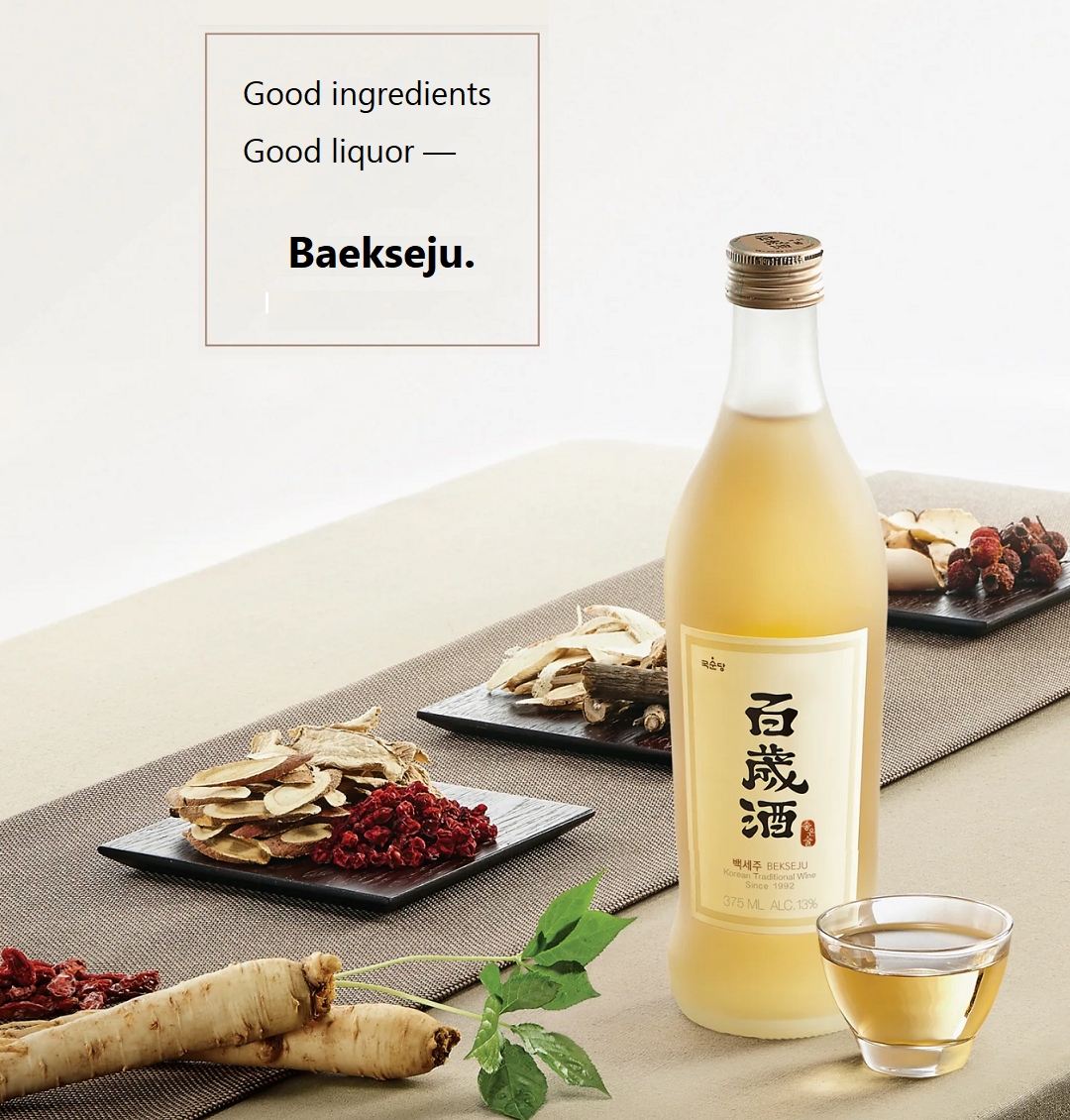 [Kooksoondang] Herbal Soju Baekseju 375ml (13% Alc)  국순당 백세주