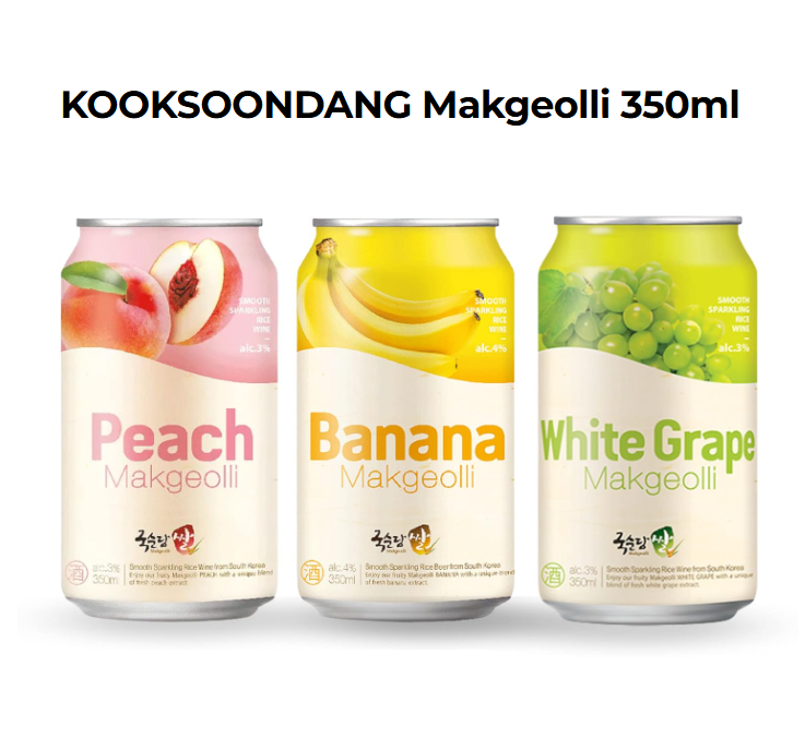 [Kooksoondang] Flavored Rice Wine 350ml (Can) [국순당] 과일 막걸리
