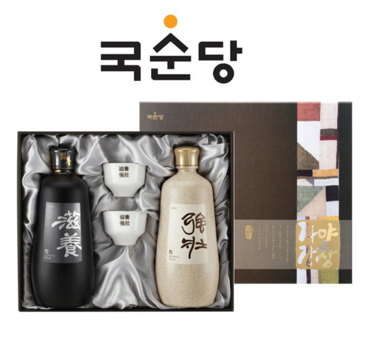 [Kooksoondang] Jayang & Gangjang Baekseju Premium Gift Set  자양백세주 & 강장백세주 세트