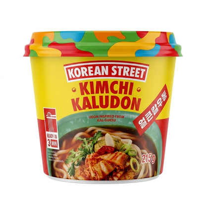 [Korean Street] Kaludon Korean-Style Udon (Kimchi / Mushroom / Spicy) 칼우동 김치 버섯 매운맛 (컵)