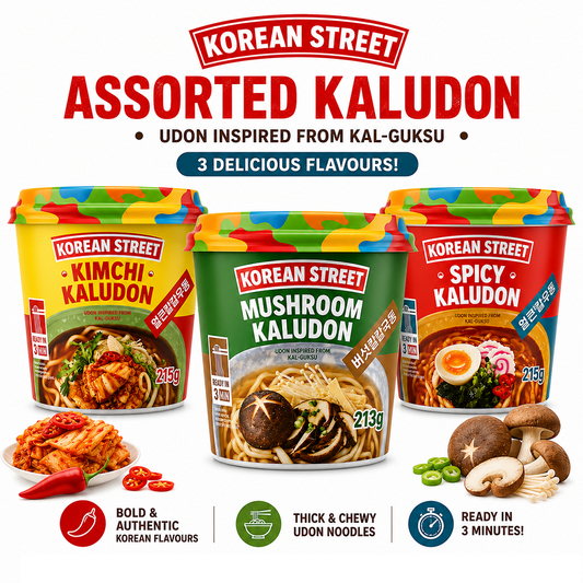 [Korean Street] Kaludon Korean-Style Udon (Kimchi / Mushroom / Spicy) 칼우동 김치 버섯 매운맛 (컵)