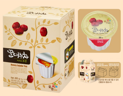 Kotsam Honey Flavors Tea 30gx15P 꽃샘 유자차 -포션  대추차- 포션  생강차-포션