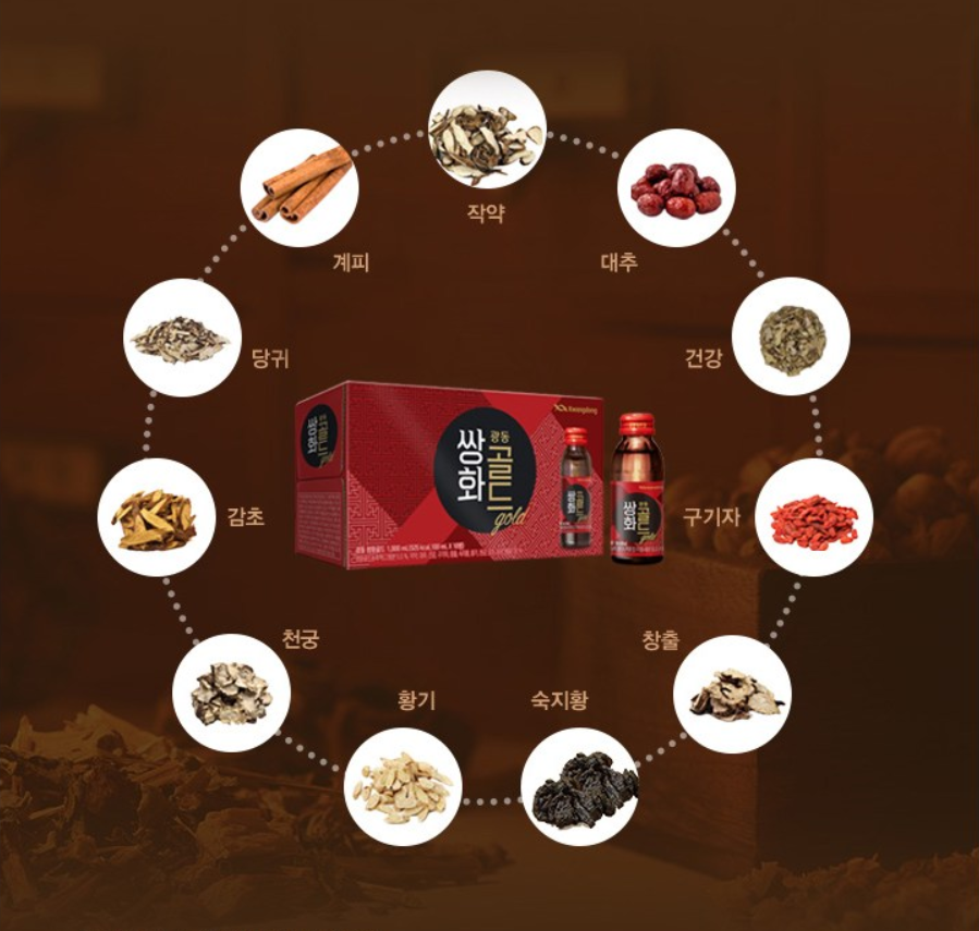 [Kwangdong] Ssanghwa Gold Herbal Tonic 100ml x 10 Bottles 광동 쌍화골드