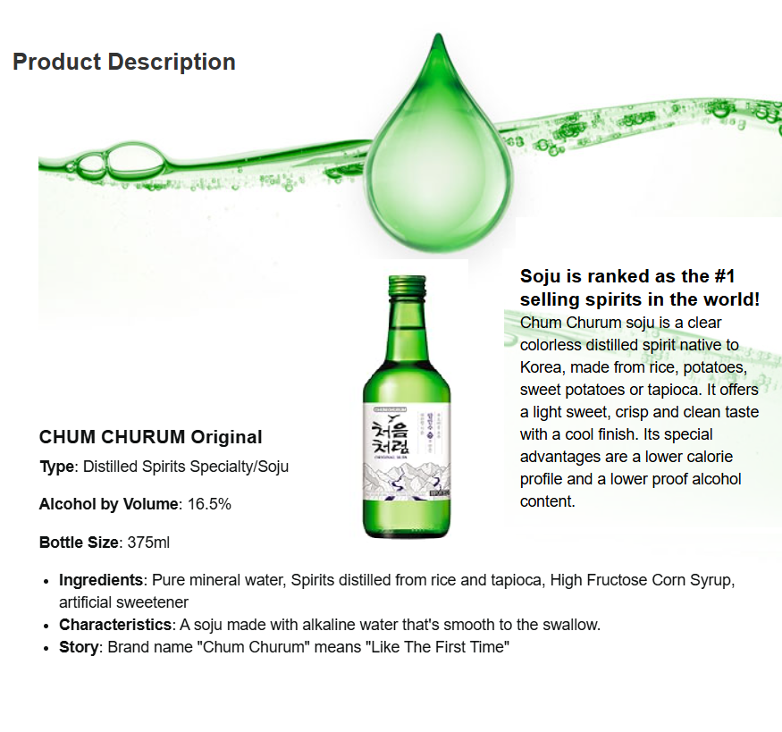 [Lotte] Liquor Chum Churum Original Soju 360ml / 16.5%  처음처럼 (소주)