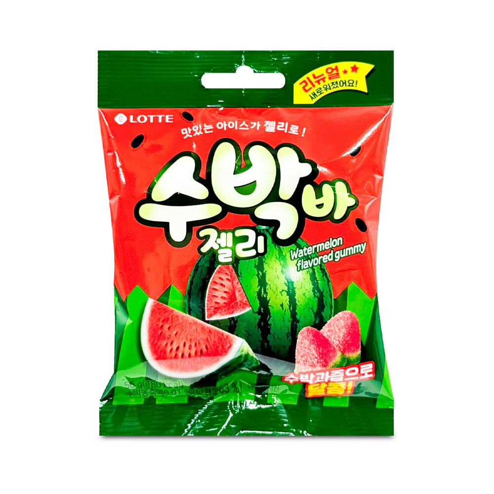 [Lotte] Jellycious Watermelon Gummy 56g 롯데 수박바 젤리