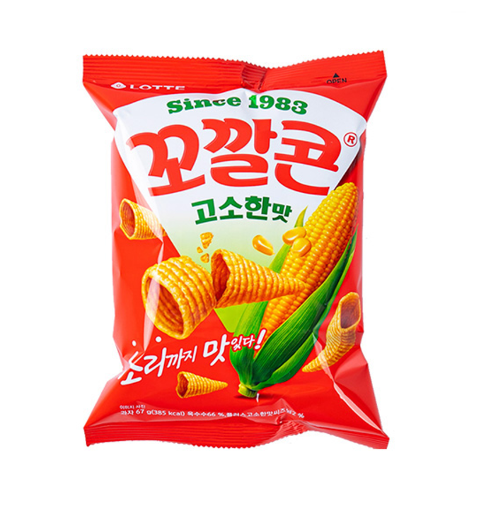 [Lotte] Kokkal Corn Snack (Original, Spicy Sweet ,Grilled) 67g 꼬깔콘 고소한맛, 군옥수수맛, 매콤달콤한맛