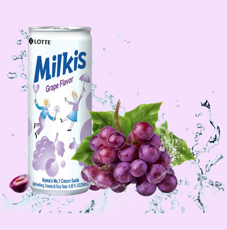 [Lotte] Milkis Carbonated Soda Drink  Halal 250ml  롯데 밀키스 탄산음료