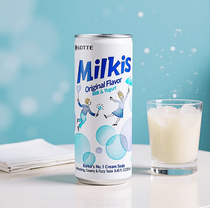 [Lotte] Milkis Carbonated Soda Drink  Halal 250ml  롯데 밀키스 탄산음료