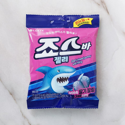 [Lotte] Shark Gummy with Strawberry Filling 70g 롯데 죠스바 젤리