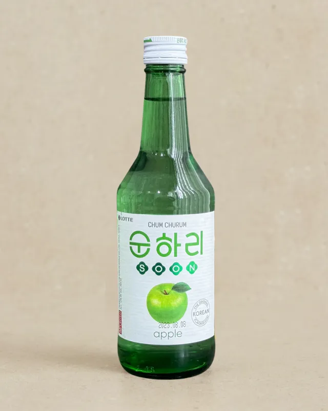 [Lotte] Liquor Chum Churum Apple Soju 360ml / 12% 순하리 사과 (소주)