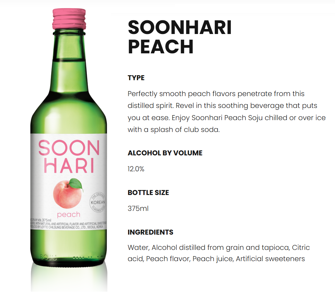 [Lotte] Liquor Chum Churum Peach Soju 360ml / 12% 순하리 복숭아 (소주)