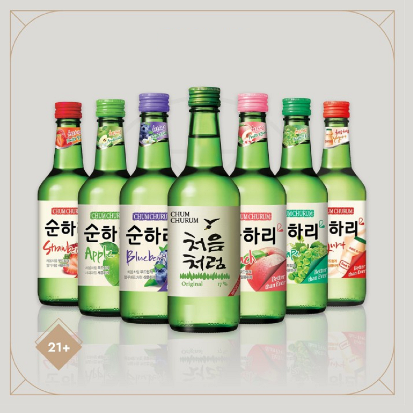 [Lotte] Liquor Chum Churum Apple Soju 360ml / 12% 순하리 사과 (소주)