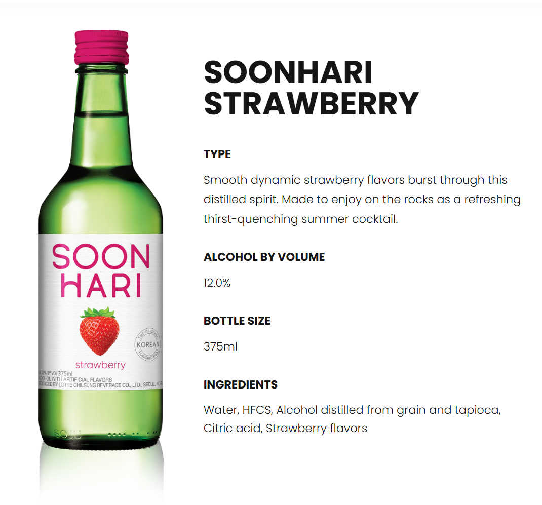[Lotte] Liquor Chum Churum Straweberry Soju 360ml / 12% 순하리 딸기 (소주)