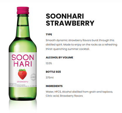 [Lotte] Liquor Chum Churum Straweberry Soju 360ml / 12% 순하리 딸기 (소주)