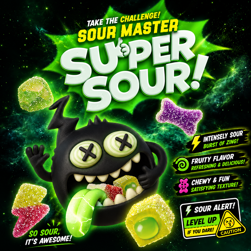 [Lotte] Sour Master Chewy Gummy Candy 2 Flavours 50g/51g 짱셔요 후르츠 콜라