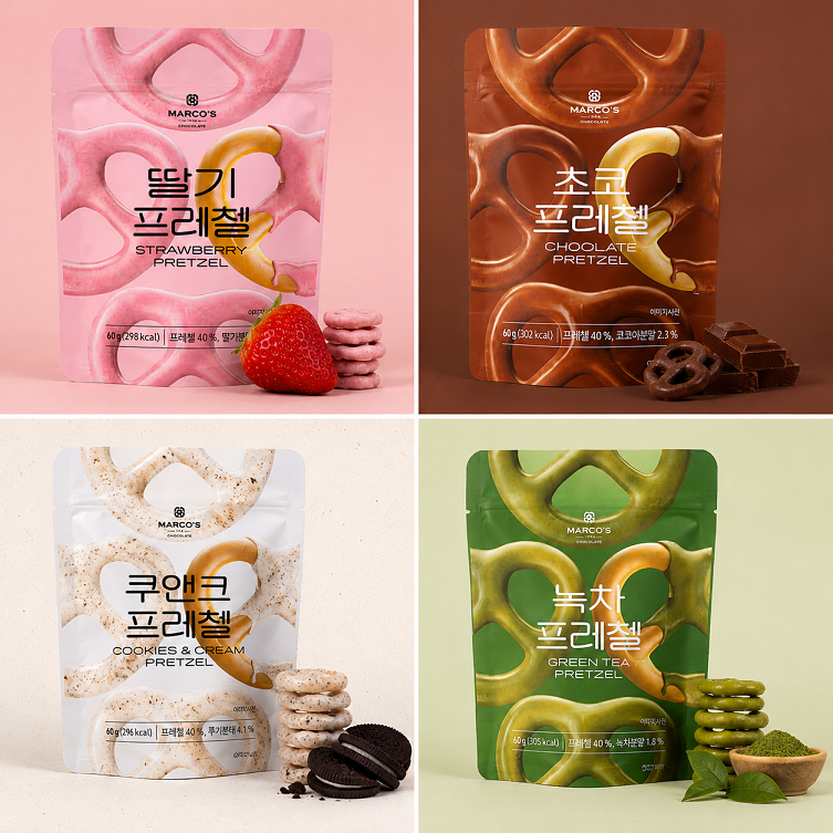 [Marco’s] Cream Pretzel Snack – 4 Flavours 60g 마르코스 프레첼 4종