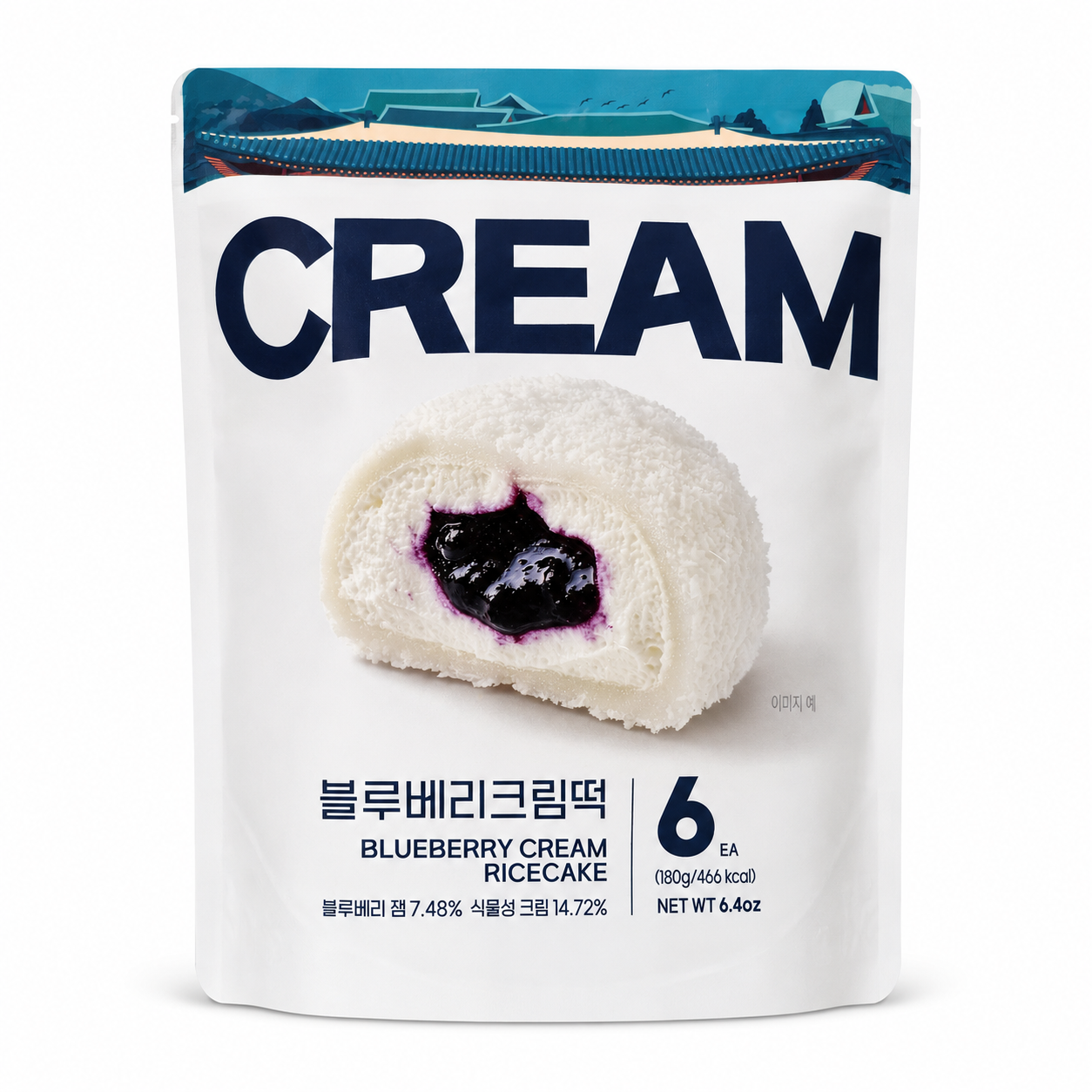[Maumiga] Premium  Rice Cake 180g (6pcs) – Blueberry Cream| Black Sesame| Chocolate| Mugwort Red Bean