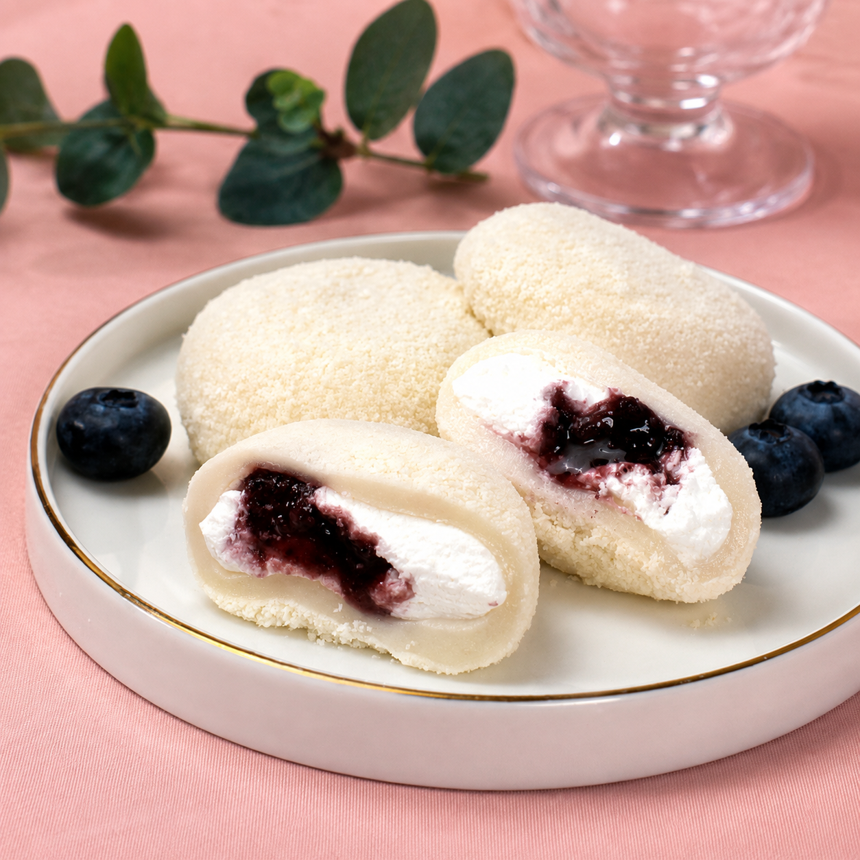 [Maumiga] Premium  Rice Cake 180g (6pcs) – Blueberry Cream| Black Sesame| Chocolate| Mugwort Red Bean
