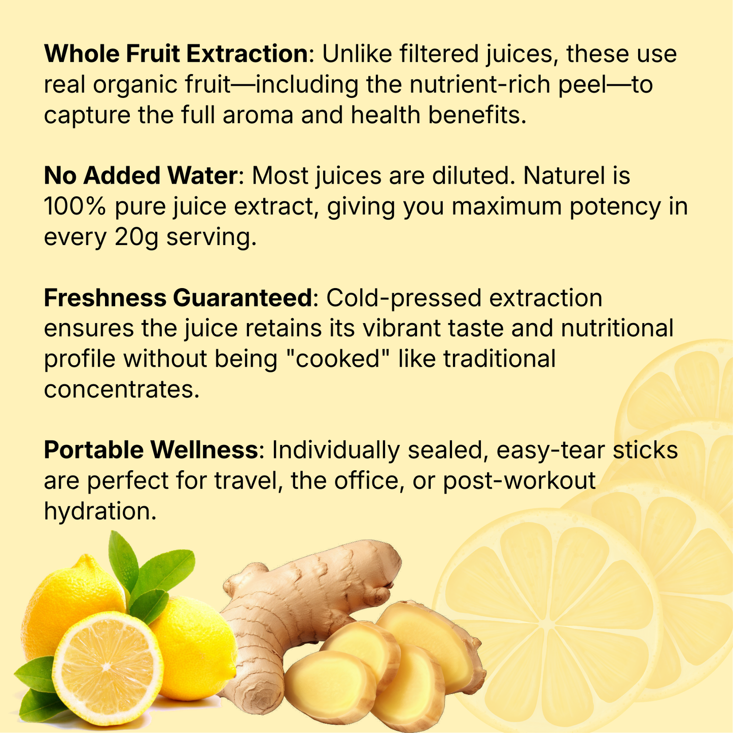 [Naturel] 100% Organic Lemon Juice Sticks  유기농 레몬즙 레몬 생강즙