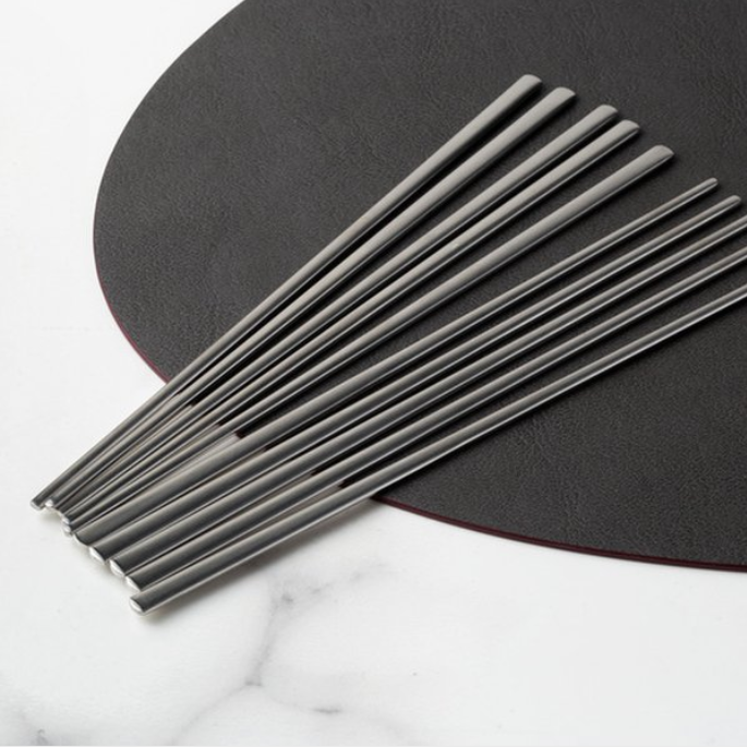 [No Brand] Stainless Steel Chopsticks – 5 Pairs 노브랜드 스테인레스 젓가락 5쌍