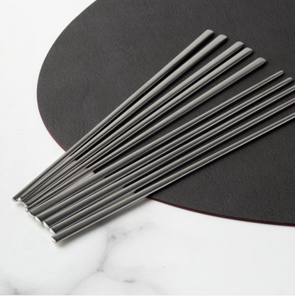 [No Brand] Stainless Steel Chopsticks – 5 Pairs 노브랜드 스테인레스 젓가락 5쌍