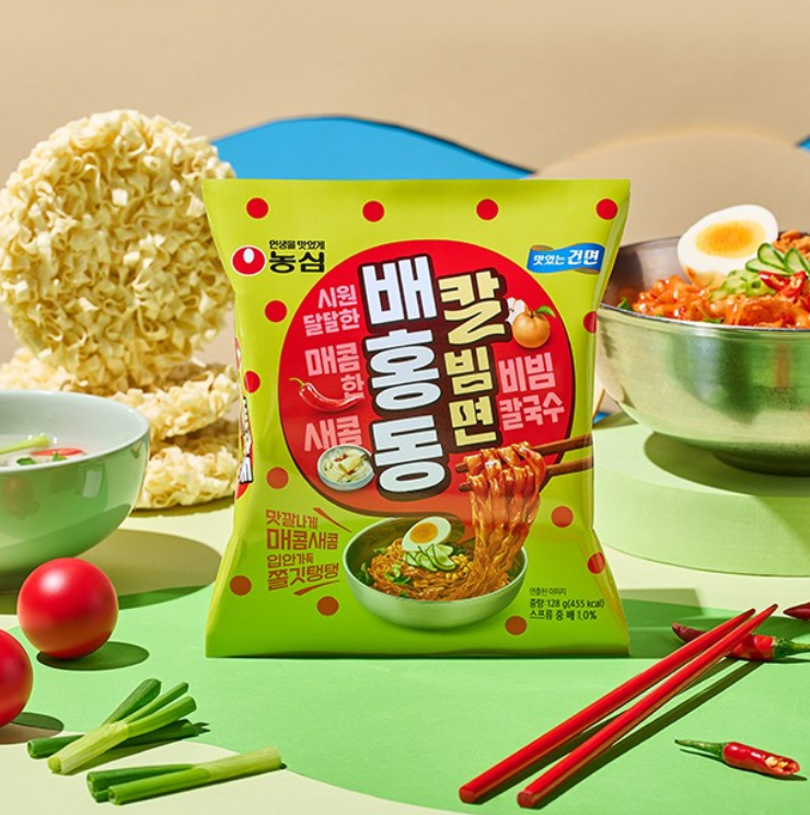 [Nongshim] Baehongdong Bibim Kalguksu 128gx4  배홍동 칼빔면