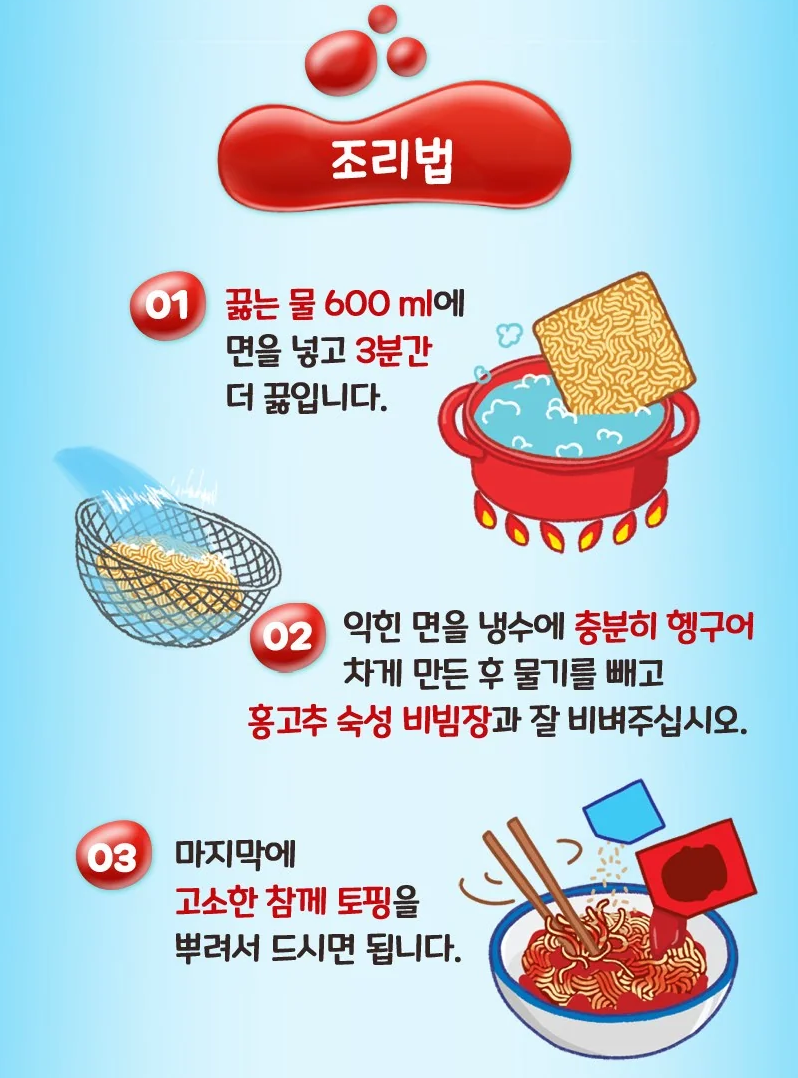[Nongshim] Baehongdong Bibimmyeon 137g x 4P 농심 배홍동비빔면 멀티팩