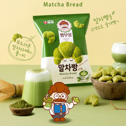 [Nongshim] Ppang Bujang Bakery Snack 55g (Salted Butter, Chocolate & Matcha) 농심 빵부장 베이커리 스낵