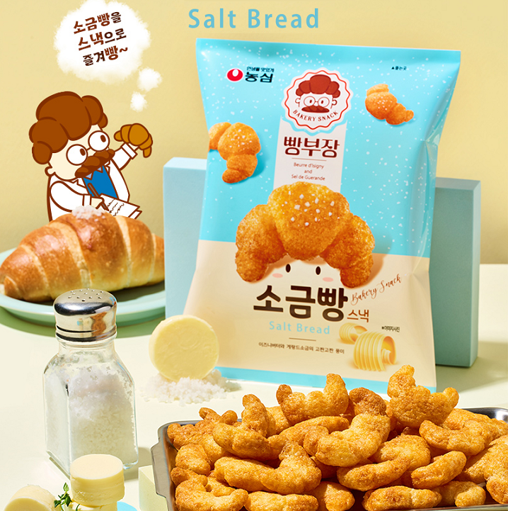 [Nongshim] Ppang Bujang Bakery Snack 55g (Salted Butter, Chocolate & Matcha) 농심 빵부장 베이커리 스낵