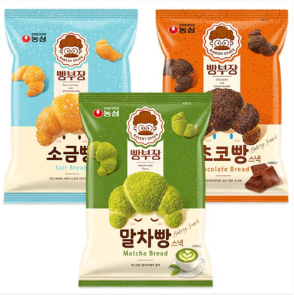 [Nongshim] Ppang Bujang Bakery Snack 55g (Salted Butter, Chocolate & Matcha) 농심 빵부장 베이커리 스낵
