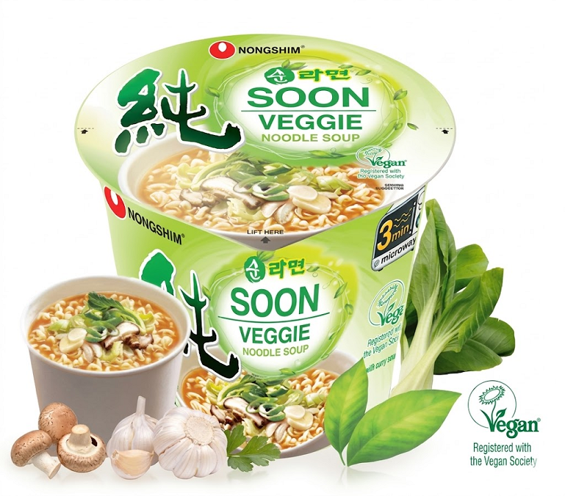 [Nongshim] Soon Veggie Ramen Soup Cup 67g (Halal)  농심 순라면 컵