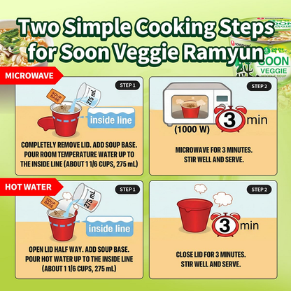[Nongshim] Soon Veggie Ramen Soup Cup 67g (Halal)  농심 순라면 컵