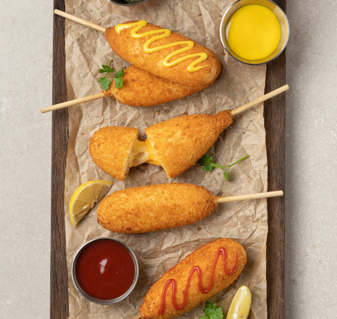 [Olbaan] Mozza-Cheddar Glutinous Rice Hotdog 80gx5  [올반] 모짜체다 찰핫도그