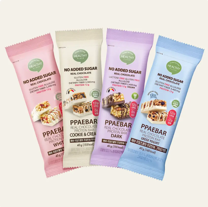 [Olive Young] PPAEBAR Real Chocolate Protein Bar 40g 빼바 프로틴바 다크 회이트 쿠키앤크림 그릭요거트